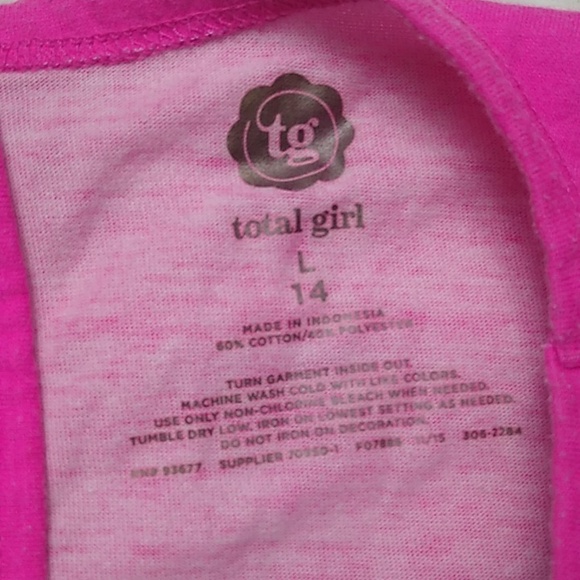 🖤 Girls 'It Girl' Pink Top Size 14 With Sequins and Button Details on Back - Picture 3 of 4
